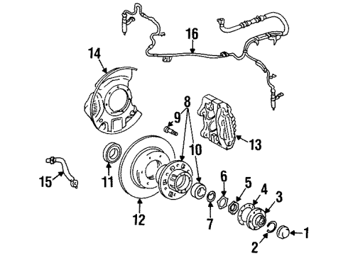 1997 Toyota Land Cruiser Anti-Lock Brakes Caliper Diagram for 4775060061