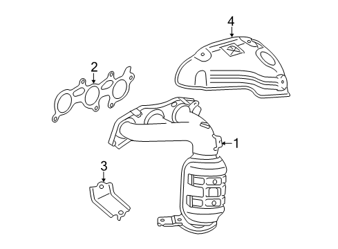 2015 Lexus ES350 Exhaust Manifold INSULATOR, Exhaust Manifold Heat Diagram for 1716831100