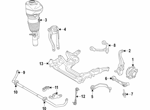 2021 BMW 740i xDrive Front Suspension, Lower Control Arm, Upper Control Arm, Ride Control, Stabilizer Bar, Suspension Components AIR SPRING STRUT, FRONT LEFT Diagram for 37107915945