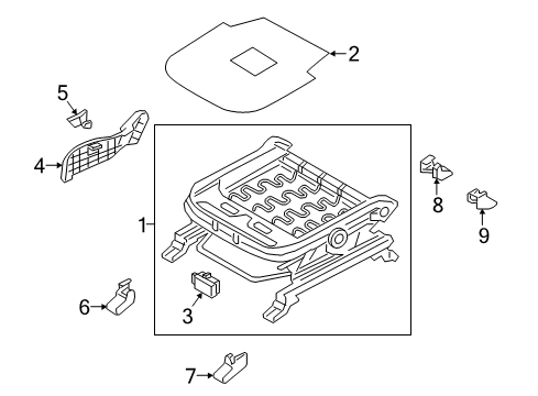 2019 Hyundai Tucson Power Seats Shield Cover Assembly-Front Seat Outer Diagram for 88270D3000TRY