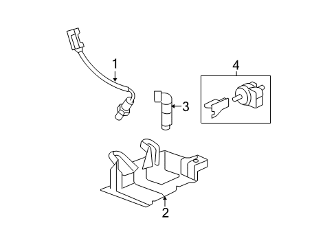 2008 Chevrolet Equinox Emission Components Vapor Canister Diagram for 15795513