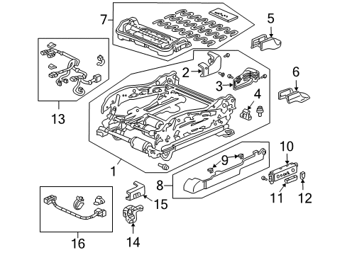 2006 Honda Accord Power Seats Switch Assembly, Power Seat (Graphite Black) Diagram for 35950SM4J32ZD