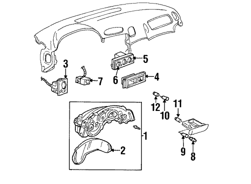 1997 Oldsmobile Silhouette Cluster & Switches, Instrument Panel Instrument Cluster Assembly Diagram for 16249313