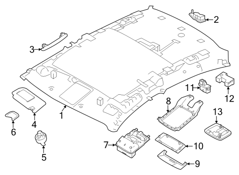 Sunroof Room Lamp Assy Diagram for 264106CA0A