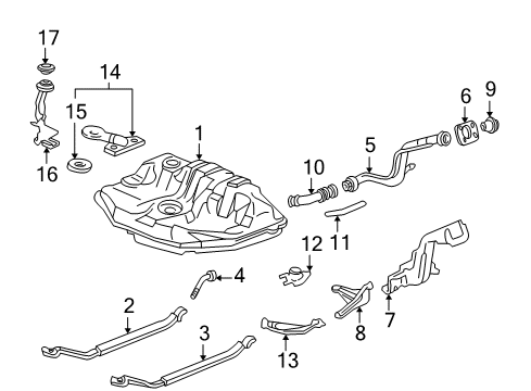 1994 Acura Integra Senders Pump Set, Fuel Diagram for 17040SR3A31