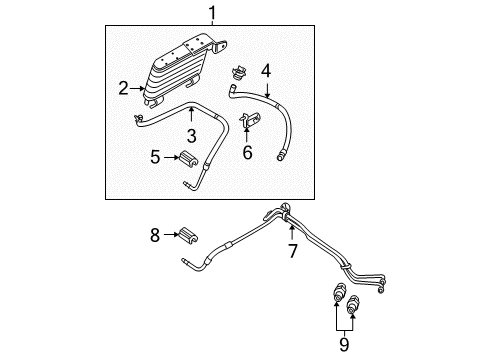 2006 Ford Explorer Trans Oil Cooler Cooler Line Clip Diagram for 6L2Z7N291A