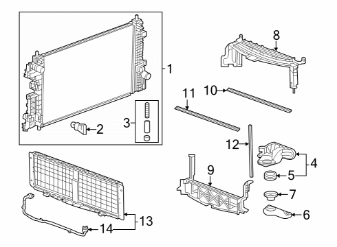 Radiator & Components INSULATOR-RAD LWR Diagram for 42788299