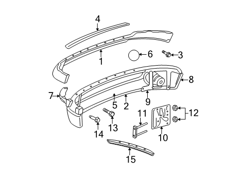 2007 Dodge Ram 3500 Front Bumper Hook-Tow Diagram for 52020587AB