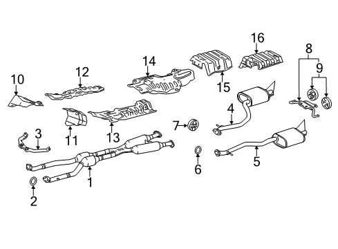 2013 Lexus GS350 Exhaust Components Front Exhaust Pipe Assembly Diagram for 1741031D10