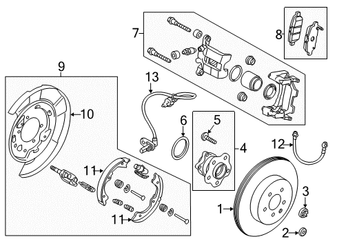 2019 Infiniti Q70L Rear Brakes COTTER Pin Diagram for 009215402A