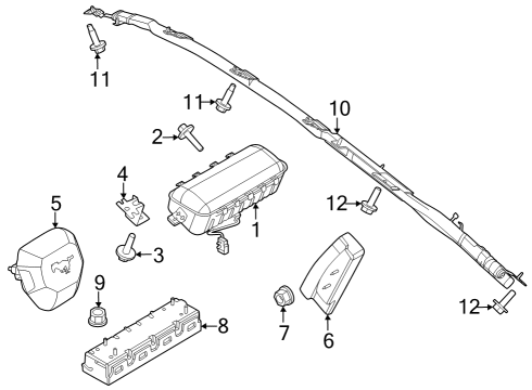 Air Bag Components Inlet Tube Nut Diagram for W520101S424