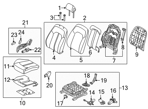 2016 Hyundai Sonata Power Seats Duct-Front Cushion Diagram for 88560C1000