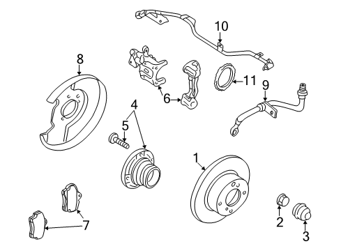 2001 Nissan Altima Brake Components Bolt-Hub Diagram for 402220Z800