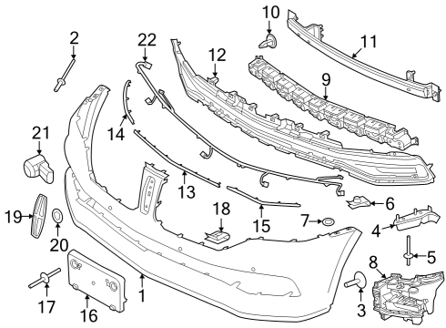 2017 Lincoln Navigator Front Bumper Chrome Strip Diagram for FL7Z17K945BA