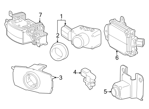 2022 Toyota Mirai Electrical Components - Front Bumper Park Sensor Diagram for 89341K0060J6
