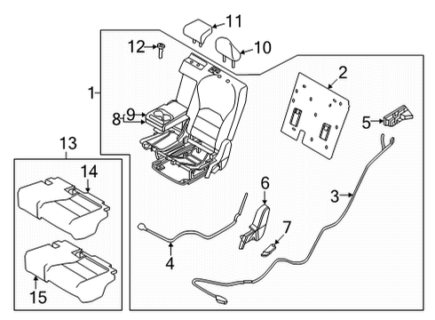 Rear Seat Components Cushion Assy-Rear Seat, LH Diagram for 883505NB2A