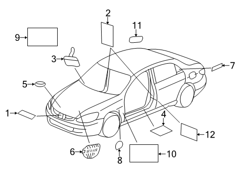 2014 Honda Accord Information Labels Label, Charging Lid Diagram for 1K8225K0A00