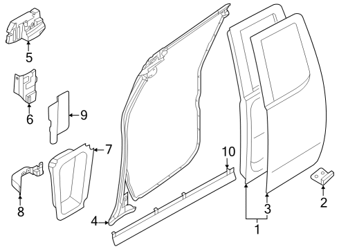 2022 Nissan Frontier Door & Components Male Assembly-DOVETAIL Lower RH Diagram for 82474ZP50A