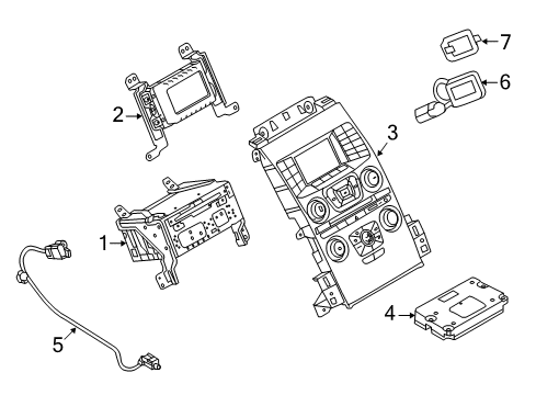 2018 Ford Taurus A/C & Heater Control Units Cable Diagram for DG1Z14D202A