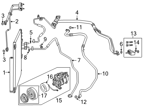 2016 Ram 2500 Air Conditioner Seal Kit-Slim Line Diagram for 68153949AA