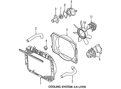 1996 Honda Passport Cooling System, Radiator, Water Pump, Cooling Fan Thermostat Diagram for 8943360690