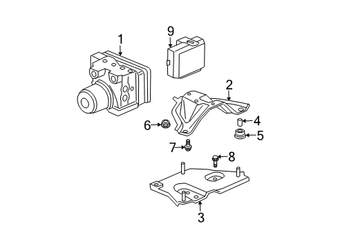 2004 Acura MDX Anti-Lock Brakes Control Unit (Vtm-4) Diagram for 48310RDL003