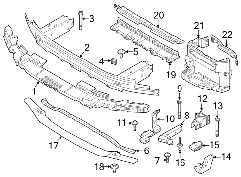 2022 BMW 530e xDrive Bumper & Components - Front Hex Bolt Diagram for 07147449999