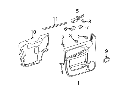 2005 Chevrolet Uplander Front Door Mirror Switch Diagram for 25895627