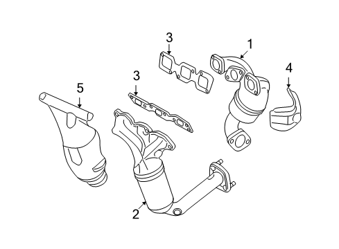 2006 Mercury Milan Exhaust Manifold Manifold With Converter Diagram for 6E5Z5G232AF