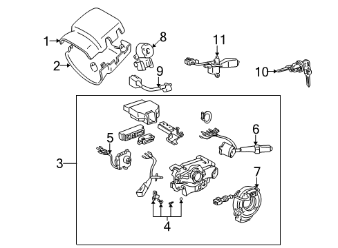 1995 Toyota Tacoma Ignition Lock Warning Switch Diagram for 8405235020