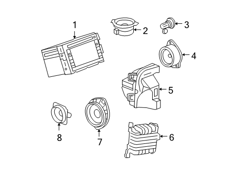 2007 GMC Acadia Sound System Radio Diagram for 25827117