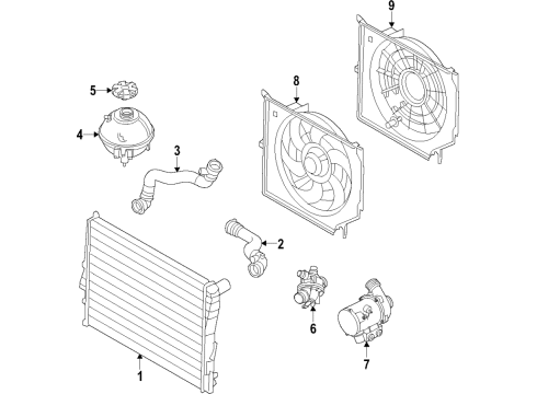 2015 BMW X4 Radiator & Components, Water Pump, Cooling Fan Fan Housing Diagram for 17427560877