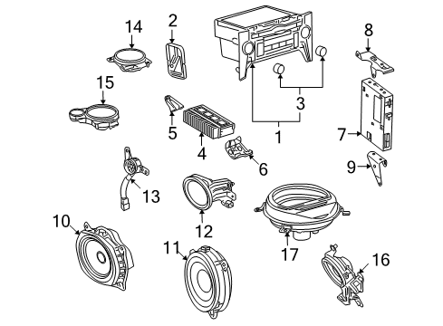 2008 Lexus LS460 Sound System Receiver Assy, Radio Diagram for 8612050J20