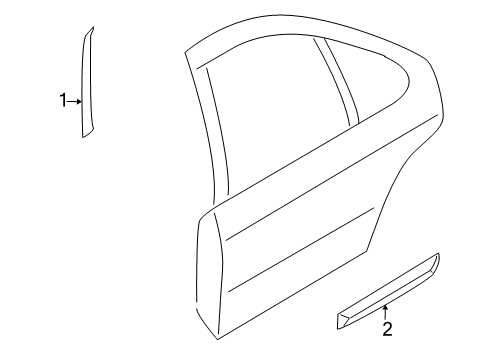 2004 Nissan Sentra Exterior Trim - Rear Door MOULDING - Rear Door, R Diagram for 828706Z803