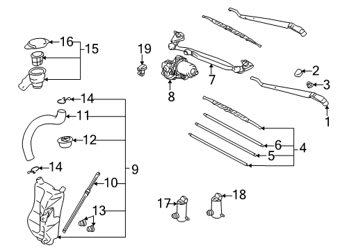 1999 Toyota RAV4 Wiper & Washer Components Reservoir Assembly Diagram for 8531542011