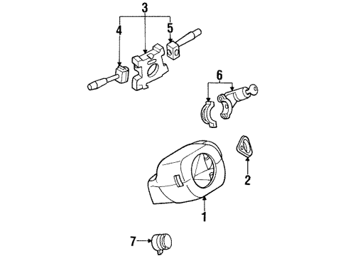 1995 Nissan Altima Switches Lock Set-Steering Diagram for 487001E428