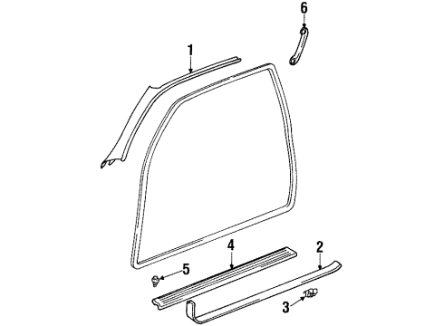 2000 Lexus SC400 Interior Trim - Pillars, Rocker & Floor Plate, Front Door Scuff, RH Diagram for 6791324030A2