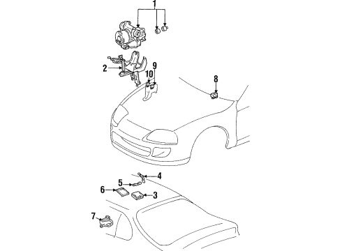 1998 Toyota Supra Anti-Lock Brakes Bracket, Brake Actuator, NO.1 Diagram for 4459014050