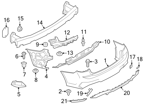 2019 BMW 330i xDrive Rear Bumper Reflector, Rear Left Diagram for 63148074229