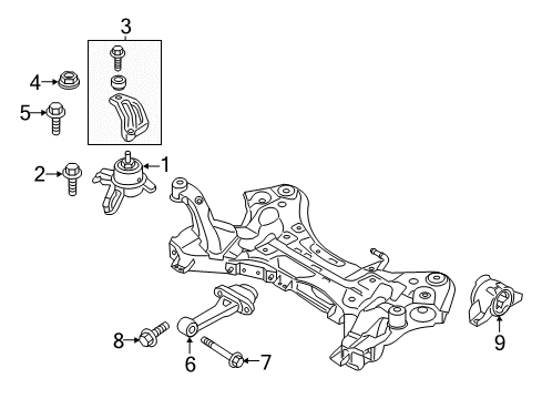 2013 Hyundai Azera Engine & Trans Mounting Engine Mounting Bracket Assembly Diagram for 218203V300