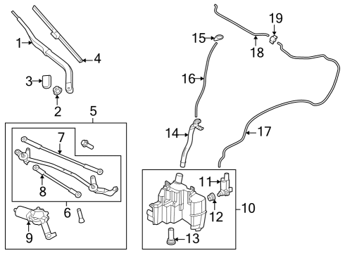 Wiper & Washer Components Windshield Washer Tank Assembly Diagram for 289104HB0A