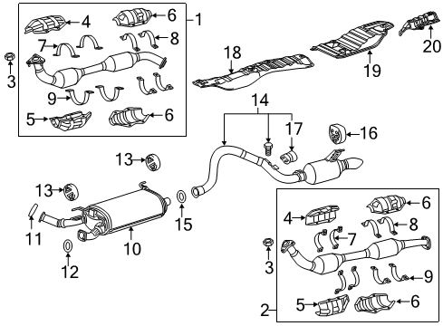 2015 Lexus LX570 Exhaust Components Clamp Diagram for 9046115017