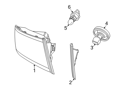 2009 Dodge Dakota Bulbs Lamp-License Plate Diagram for 55055292
