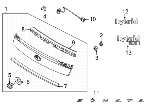 2021 Hyundai Sonata Parking Aid Sonata Emblem Diagram for 86310L1000