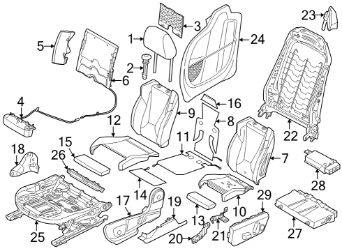 Passenger Seat Components SWITCH SEAT ADJUSTMENT RIGHT:613010 Diagram for 61315A1BFE6