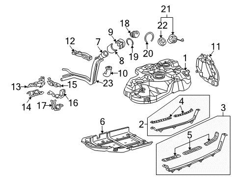 2006 Lexus RX400h Fuel Supply Seat, Fuel Tank Band Diagram for 7761648020