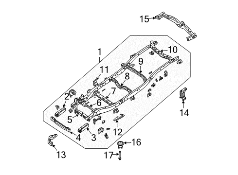 2011 Nissan Pathfinder Frame & Components Member Assy-Hitch Diagram for 51170ZS08A