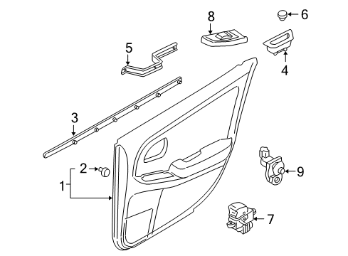 2001 Nissan Maxima Rear Door Weatherstrip-Rear Door Inside, RH Diagram for 828342Y000