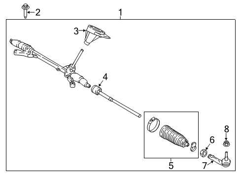 2018 Ford EcoSport Steering Column & Wheel, Steering Gear & Linkage Gear Assembly Diagram for GN1Z3504G