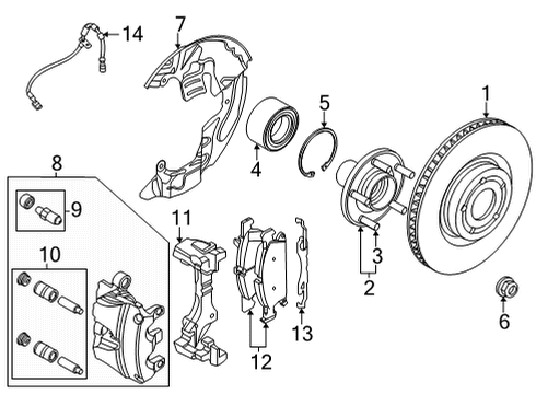 Front Brakes BRACKET Diagram for NZ6Z2B292C